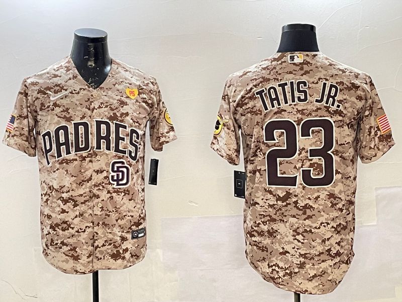 Men San Diego Padres 23 Tatis jr Camo Game 2025 Nike MLB Jersey style 1